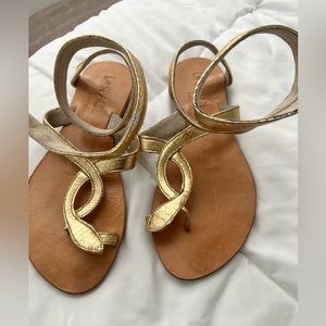 Cocobelle L Space Snake Wrap Sandals Gold